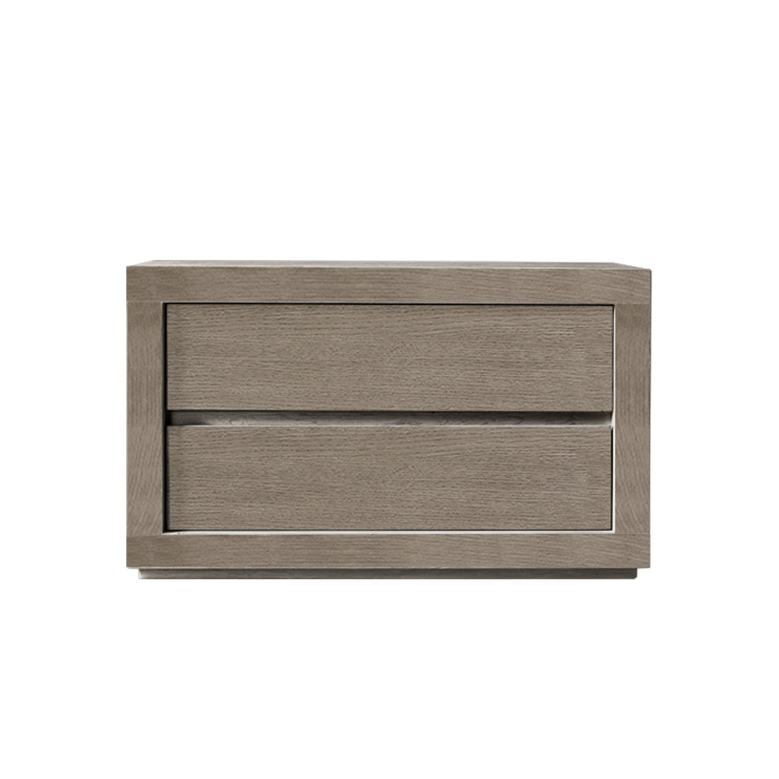 Wooden drawer with a light brown finish on a white background