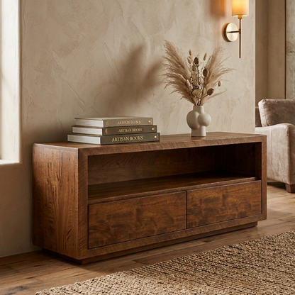 Dove Solid Wood Media Stand 24"H