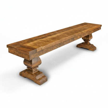 Heritage Solid Wood Pedestal Bench