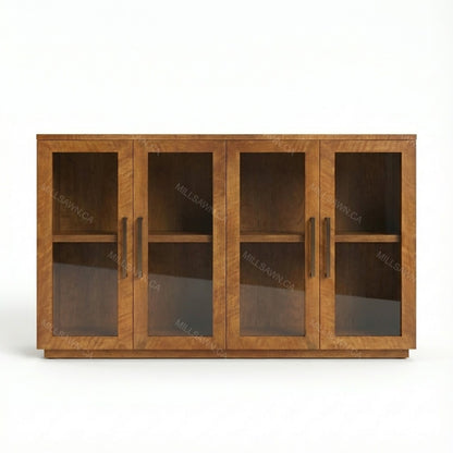 Herringbone 4 Door Solid Wood Sideboard