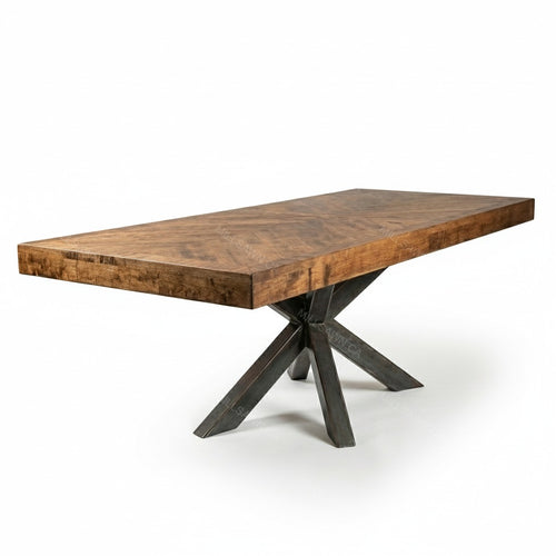 Herringbone Solid Wood Dining Table