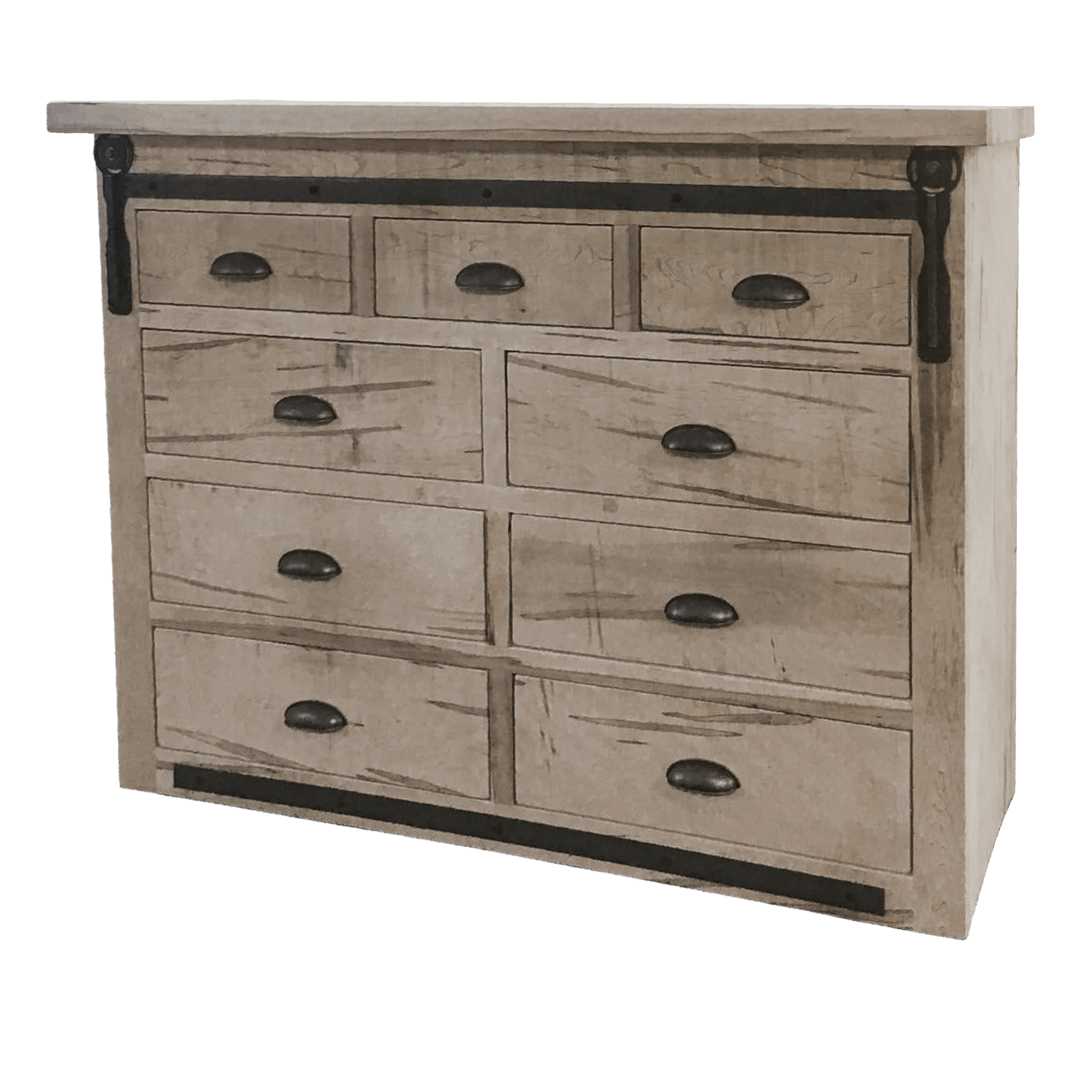 Iron Track Solid Wood Dresser