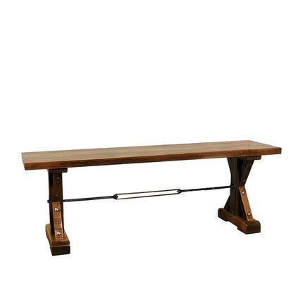 Iron Strand Solid Wood Bench