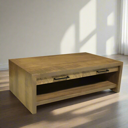 Luxora Solid Wood Coffee Table With Drawers
