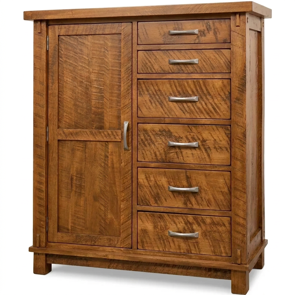 Timber Mans Chest 6 Drawer 1 Door