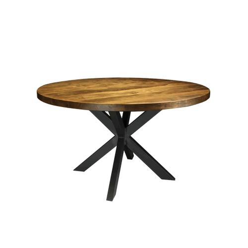 Maxwell Round Solid wood Top with Metal Base Dining Table