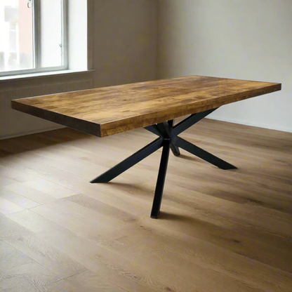 Maxwell Solid Wood Top With Metal Base Dining Table