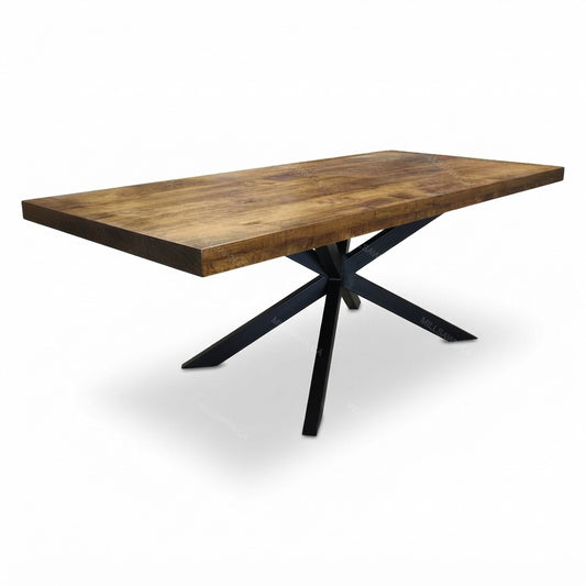 Maxwell Solid Wood Top With Metal Base Dining Table