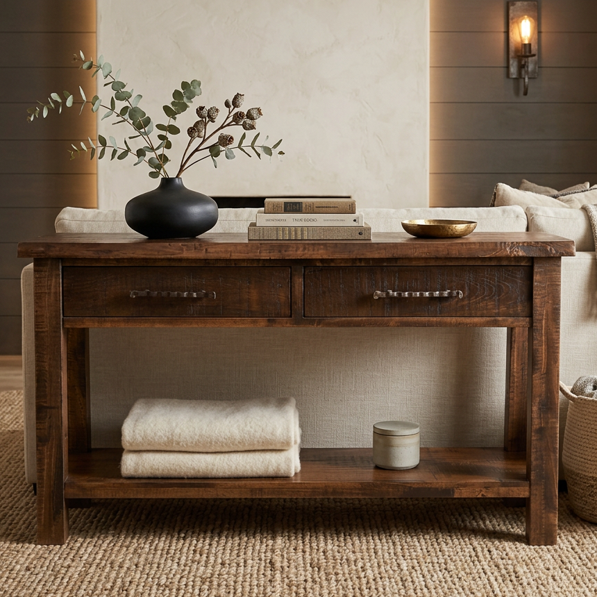 Millwood Solid Wood Sofa Table
