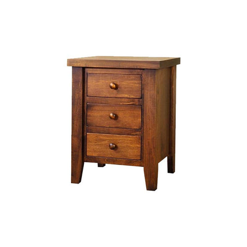 Farmhouse Solid Wood 3 Drawer Nightstand