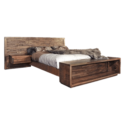 Ledge Rock Bed With Floating Nightstand