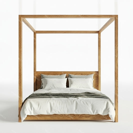 Pintura Solid Wood Canopy Bed