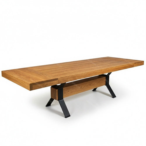 Ratcliffe Solid Wood Top With Metal Base Table + 2-16