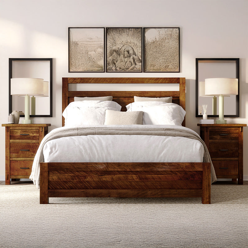Rustic Loft Solid Wood Bed