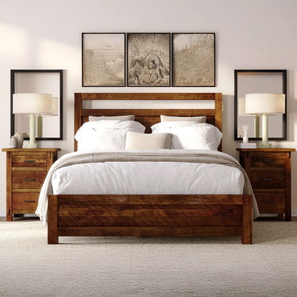 Rustic Loft Solid Wood Bed