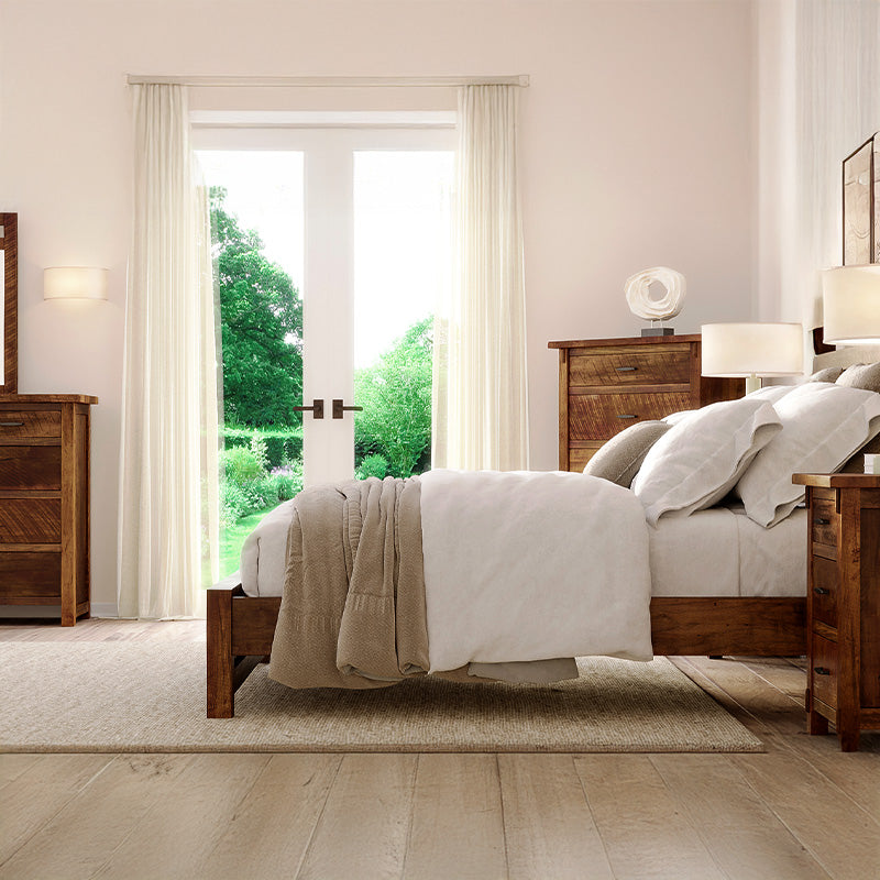 Rustic Loft Solid Wood Bed