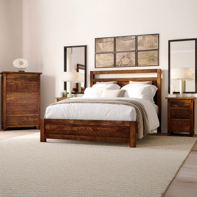 Rustic Loft Solid Wood Bed