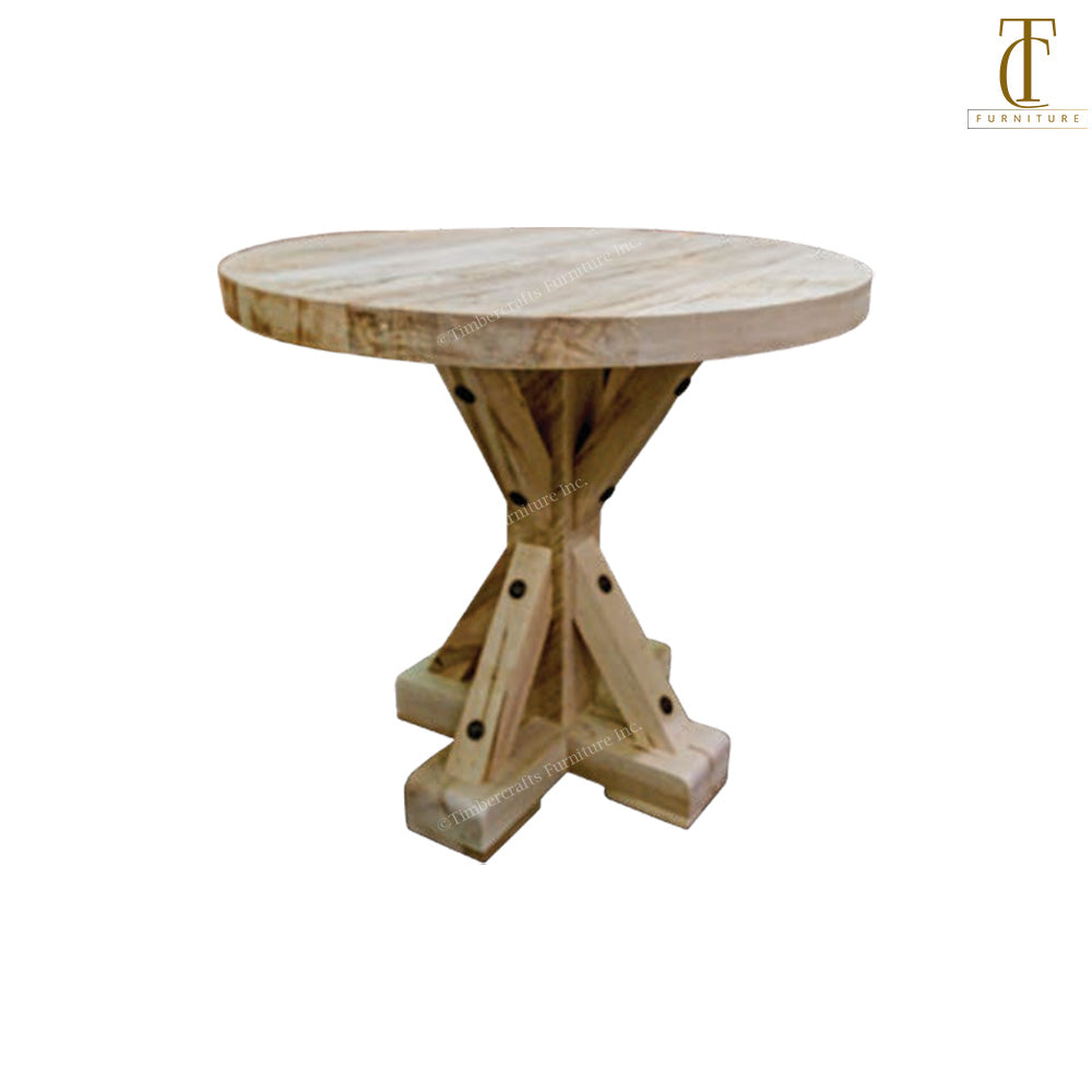 Shore Solid Wood Round End Table