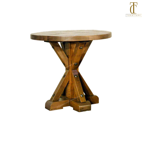 Shore Solid Wood Round End Table
