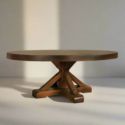 Strand Single Pedestal Solid Wood Dining Table