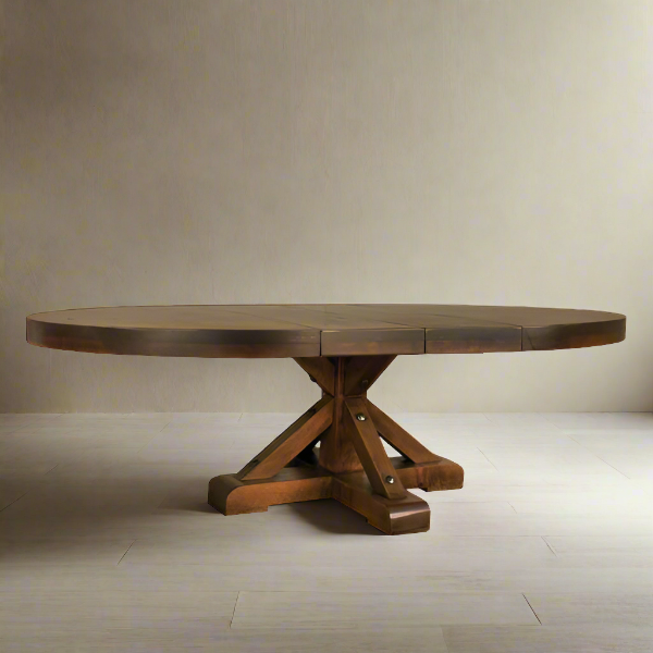 Strand Single Pedestal Solid Wood Dining Table