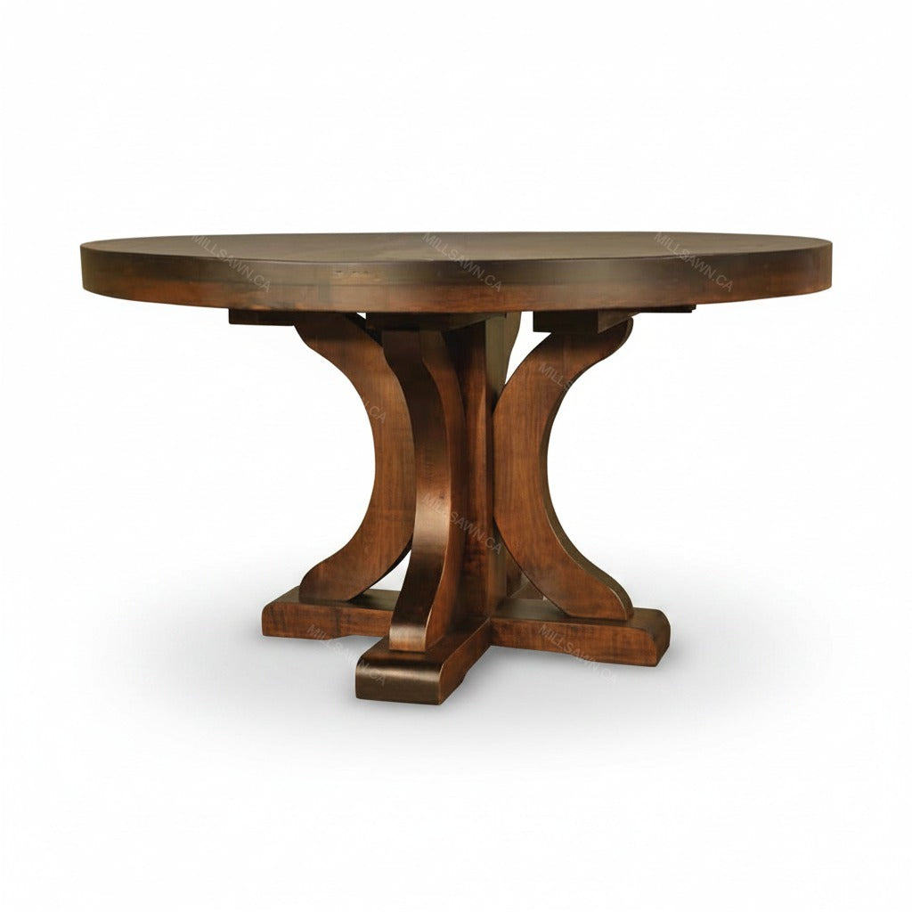 Carlile Single Pedestal Solid Wood Dining Table