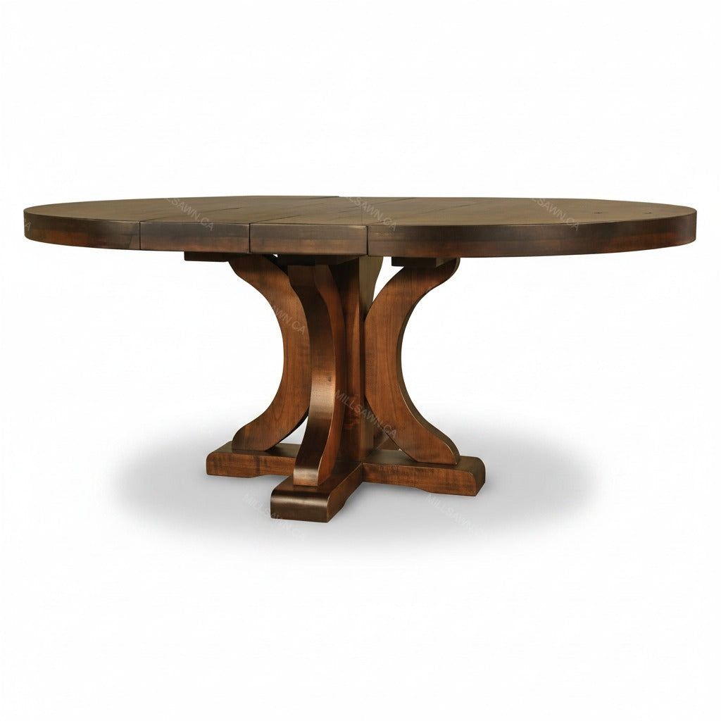Carlile Single Pedestal Solid Wood Dining Table