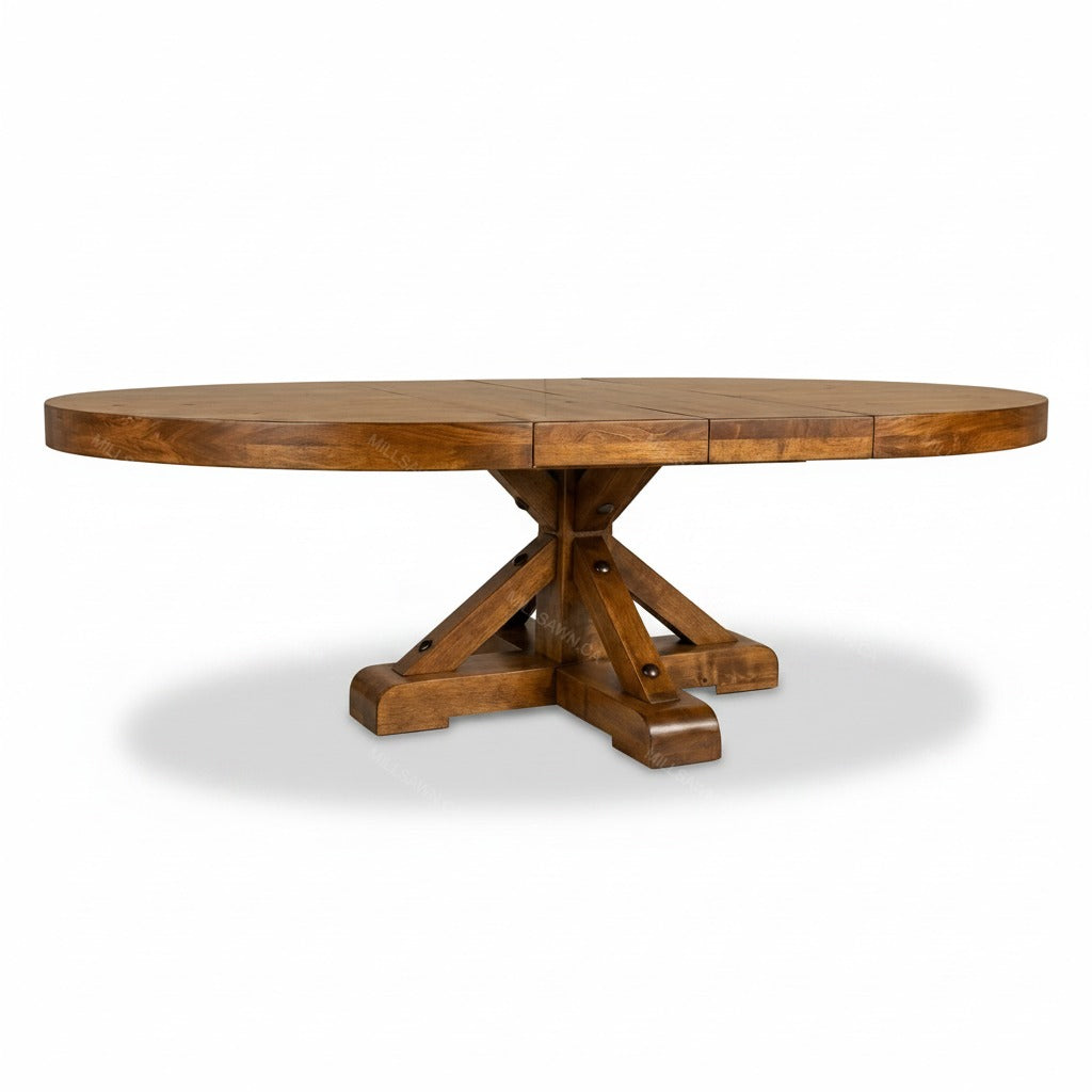 Strand Single Pedestal Solid Wood Dining Table