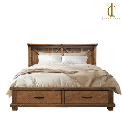 Truss Solid Wood Storage Bed