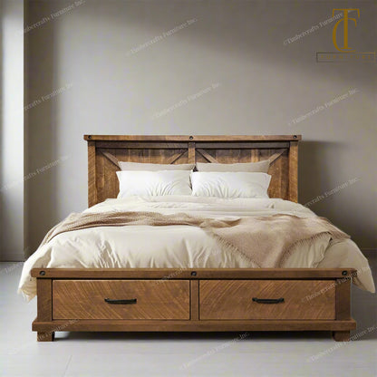 Truss Solid Wood Storage Bed