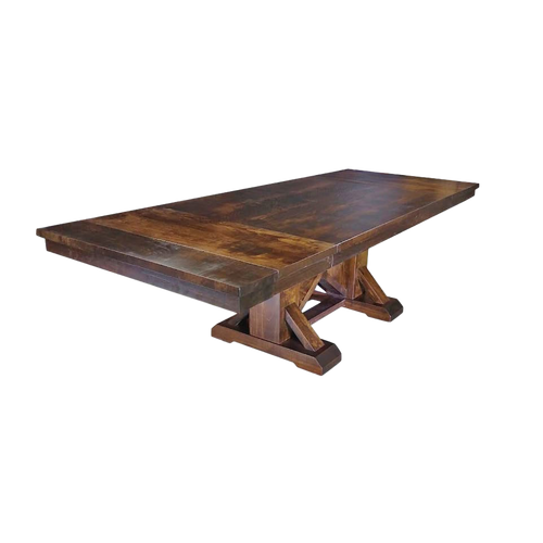 Bonanza Trestle Solid Wood Dining Table + 2-16