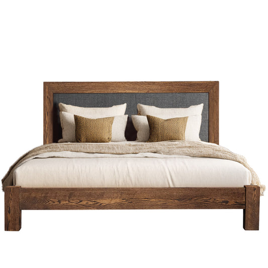 Thornhill Solid Wood Bed With Upholstered Headboard