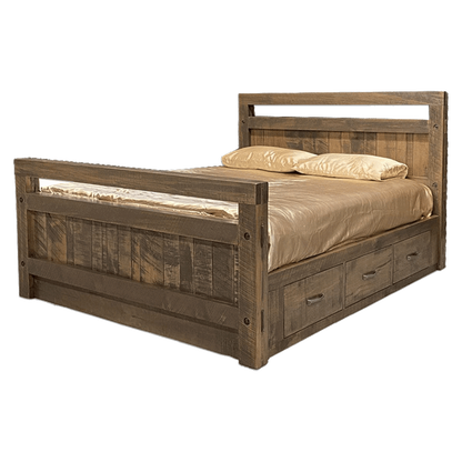 Timber Solid Wood Storage Bed
