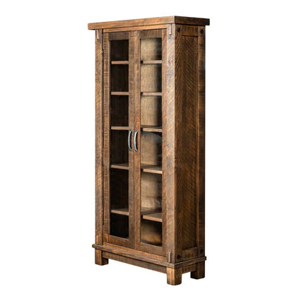 Timber Wall Cabinet With Glass Doors