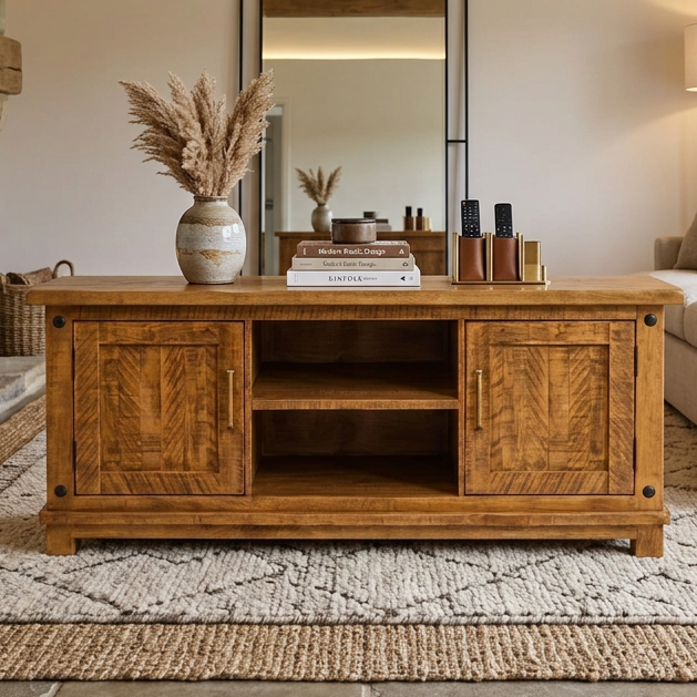 Alpine Solid Wood TV Stand