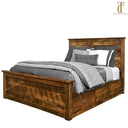 Urban Farmhouse Solid Wood Bed