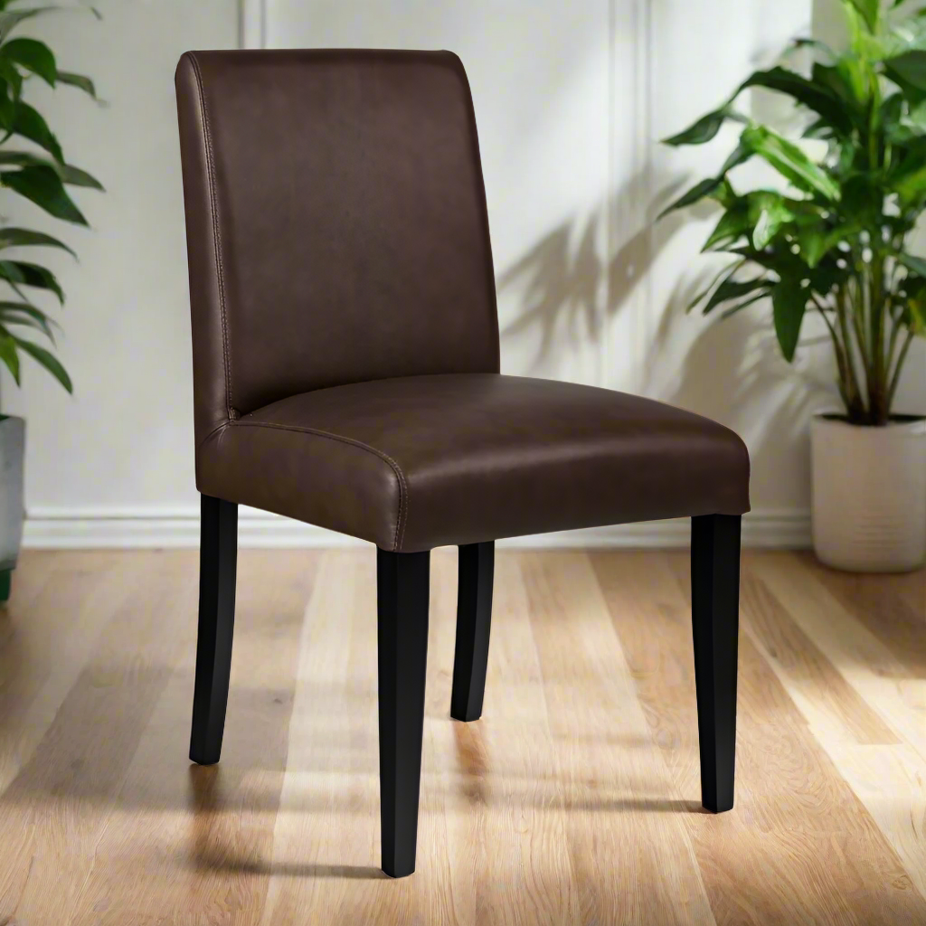 Brown leather chair on a white background