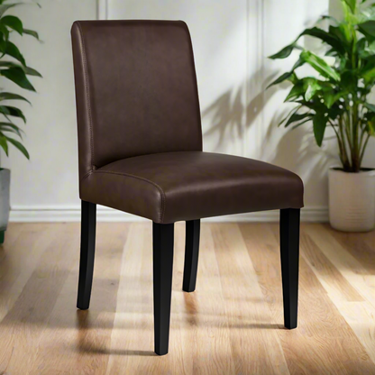 Brown leather chair on a white background