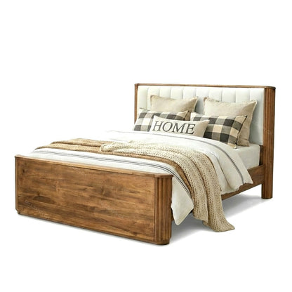 Vallery LX Solid Wood Bed W/ Upholstered Headoard