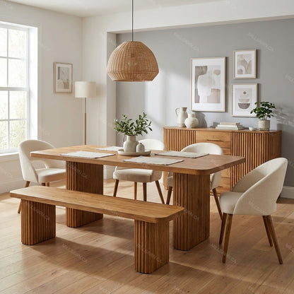 Vallery Solid Wood Bench