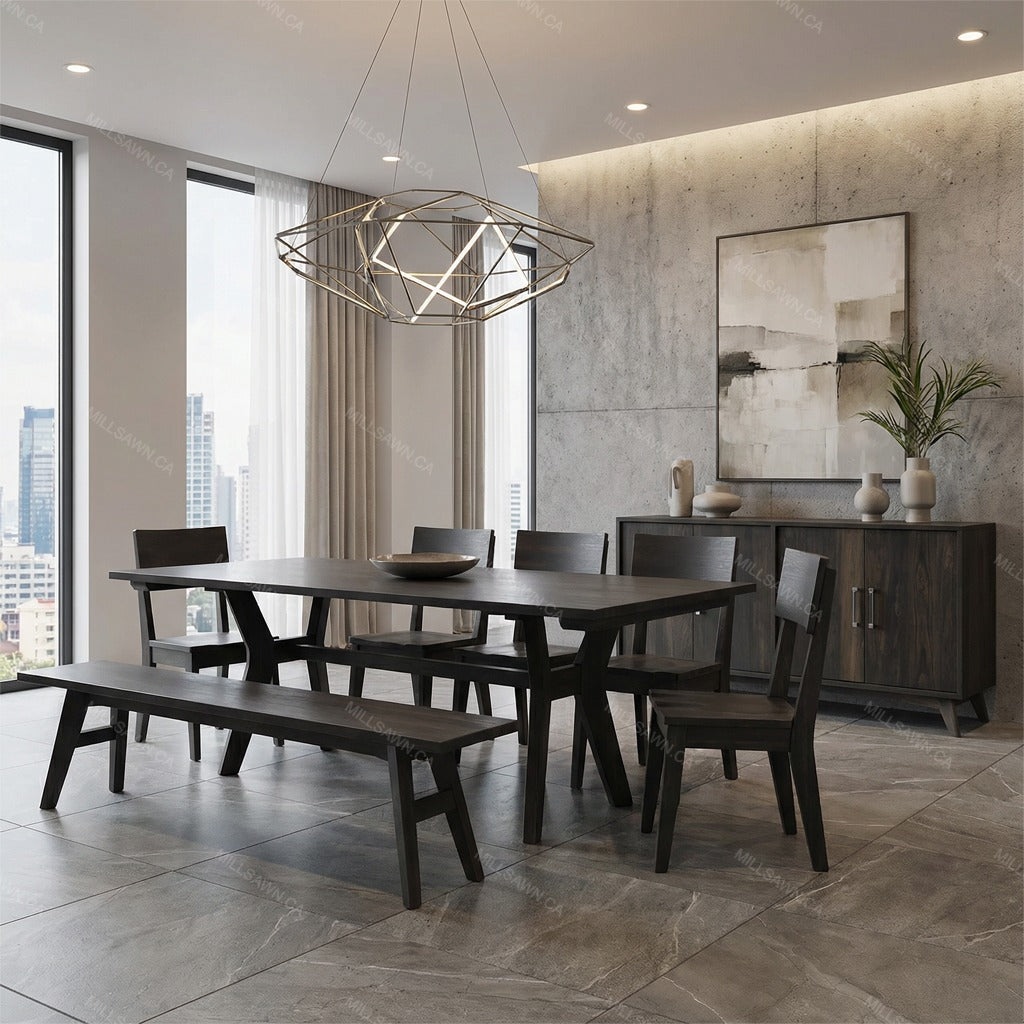 Vanguard Solid Wood Dining Table + 2-18" End Leaves