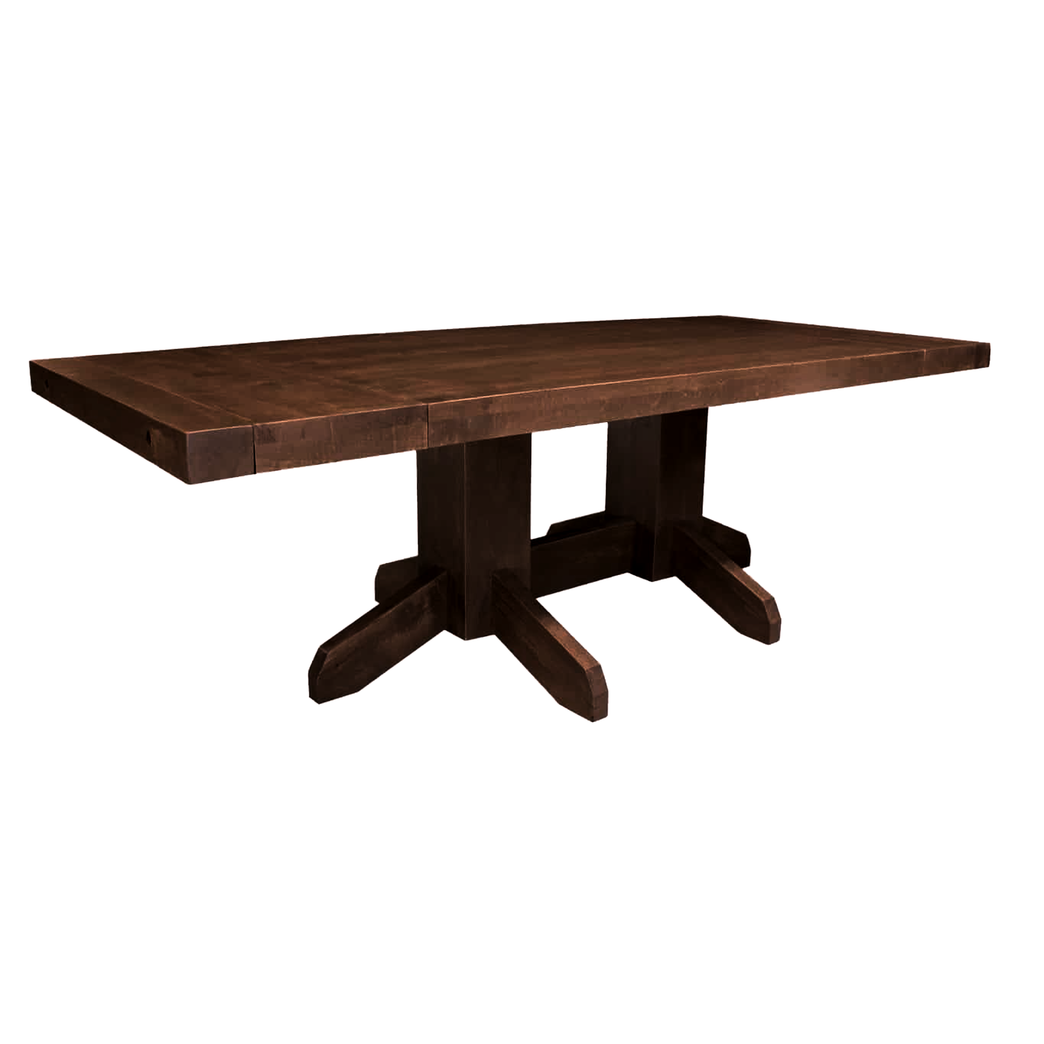 Yukon Pedestal Dining Table + 212" End Leaves Timbercrafts Furniture