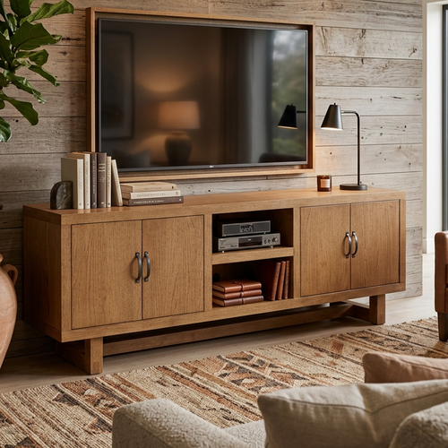 Byron Solid Wood Media Stand
