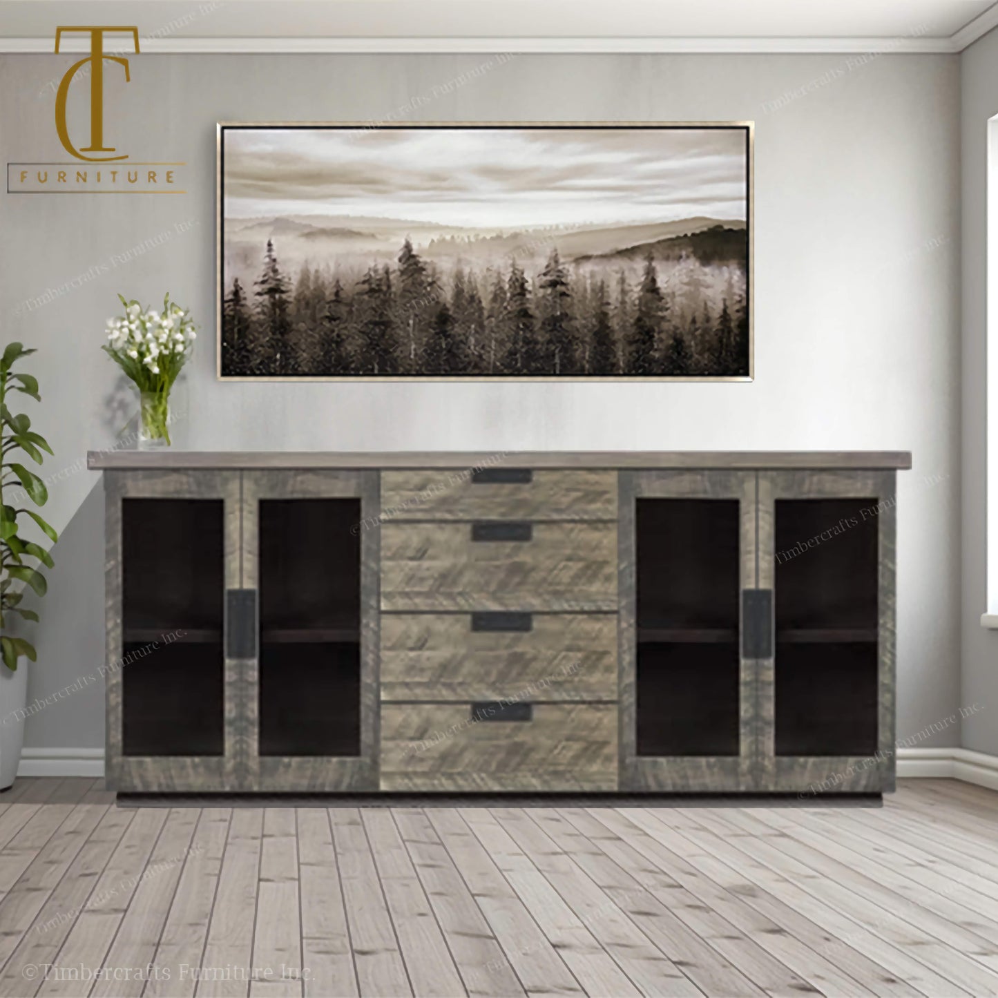 Arthur Philippe Sideboard With Drawers (Glass Doors)