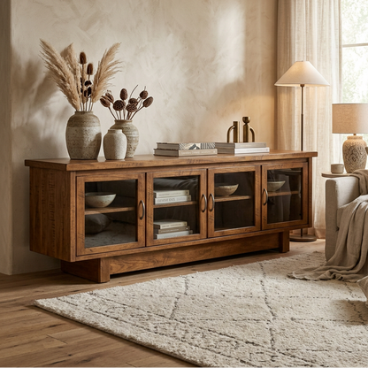 Gaia Solid Wood Media Stand