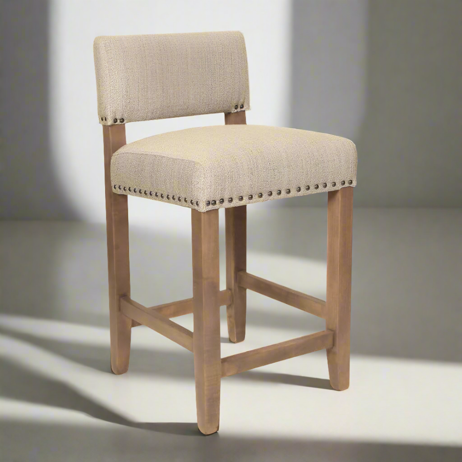 Strand Solid Wood Bar Chair (With Nail Studding)