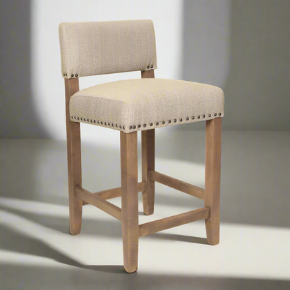 Strand Solid Wood Bar Chair (With Nail Studding)