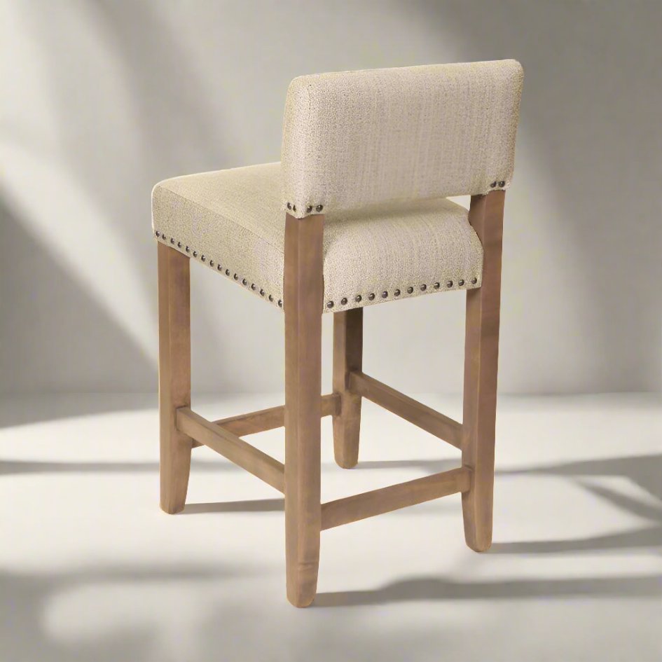 Strand Solid Wood Bar Chair (With Nail Studding)
