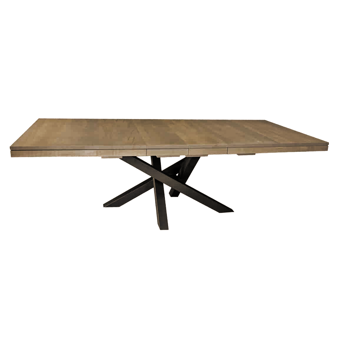 Luxora Solid Wood Top Table With Metal base + 2-12" center Leaves